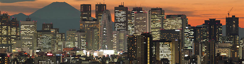 silhouette of tokyo